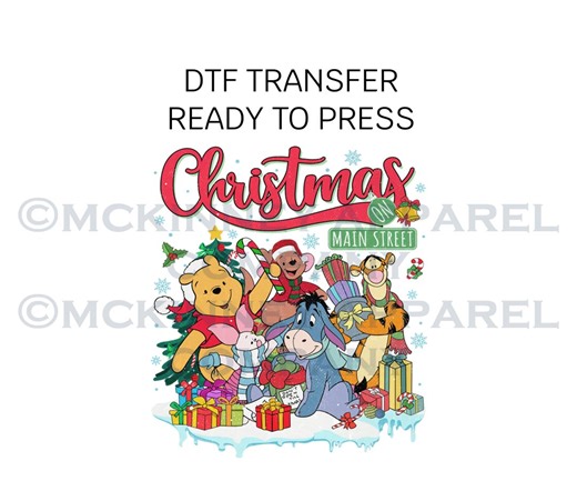 DTF Transfer - Winnie the Pooh Christmas - CHRISTMAS14 - Etsy
