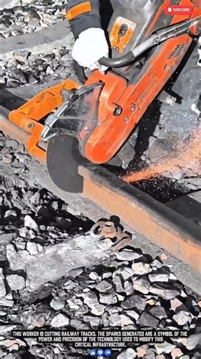Worker Railway Innovation Makes Rail Cutting Job Easy Work with Precision Portable Tool