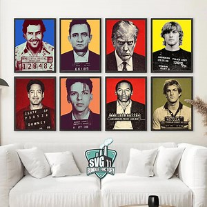 Retro Famous Mug Shots, Bundle 1, Picture Wall, Modern Art, Pop Art, New Series Celebrity Mug Shots, JPG Print Ready Files - Etsy