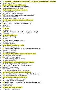 New York Concealed Carry Weapon (CCW) Permit Prep Exam