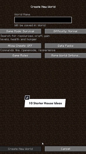 10 Starter House Ideas for your Minecraft World!⛏️🏠 Check out my YouTube channel for the full tutorials of each build (link in bio) #minecraft #minecraftmemes #minecraftbuilding #minecrafthacks #minecrafttutorial #minecrafter #fyp