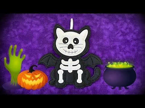 Machine Embroidery Tutorial Halloween Kitty By Kreative Kiwi