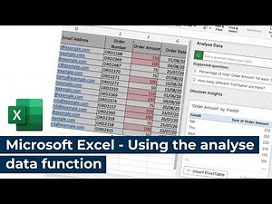 Microsoft Excel - Using the analyse data function