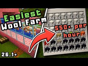 Minecraft easy WOOL FARM - Tutorial Java/Bedrock 26.1+