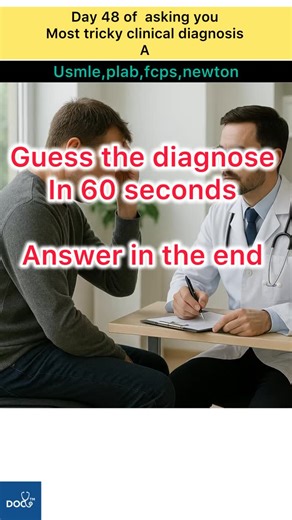Doc TM Medictionary on Instagram: "Test your clinical skills with today’s medical case! In this short scenario, you’ll get a quick patient presentation—your task is to guess the diagnosis before the timer ends. Perfect for MBBS students, USMLE aspirants, NEET PG, FMGE, INI-CET, and medical professionals who want to sharpen their reasoning. 🧠 Comment your diagnosis below! 📚 More clinical cases uploaded daily. 👨‍⚕️ Follow for high-yield medical learning. Topics: Clinical scenario, medical diagn