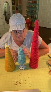 2.9K views · 111 reactions | Cindy uses some styrofoam forms to create some simple yarn wrapped Christmas trees. | The Celebration Co. | Facebook