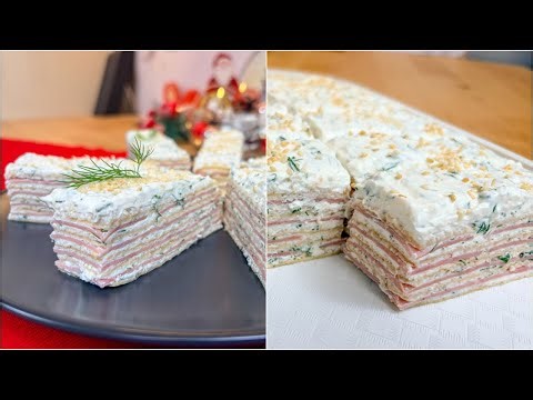Ham & Cottage Cheese Wafer Cake (No-Bake Savory Cake)