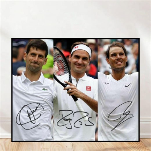 Novak Djokovic, Roger Federer, Rafael Nadal Tennis Legends Poster, Grand Slam Champions Print - Etsy