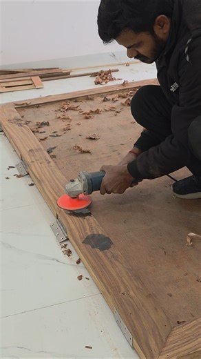 Satisfying Woodworking 🔥 Grinding & Smoothing a Wooden Door | Power Tool ASMR #shortvideo