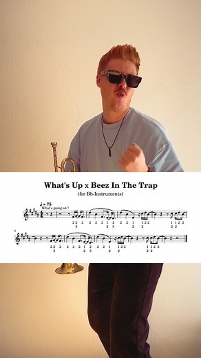 What‘s Up x Beez In The Trap! (Trumpettutorial) 🎺🎺 @iamjoruss ich hoffe du kannst damit was anfangen! 🎉🎉 #LANÄ #trumpet #whatsup #4blondes #bezzinthetrap #nickiminaj #trumpettutorial #sheetmusic #learnoninstagram | LANÄ