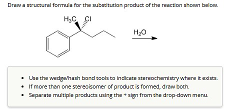 Draw a structural formula for the substitution product of the r... | Filo