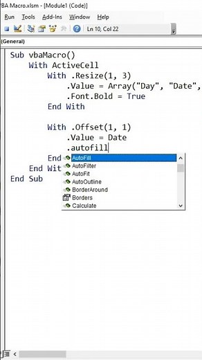 Excel VBA Macro: Auto-Create a Dynamic Weekly Sales Table from Any Cell! #excel #vba #macro