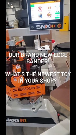What's the newest tool in your shop? This is our brand new edge bander for all of our tabletops! #newtools #newtool #edge #tabletop #woodworking #maker #diy #heavymachinery #machine | JessEm Tool Company