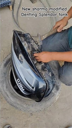 new sharma modified Splendor ka Tanki full denting working #sitamarhi #automobile #splendor #virals