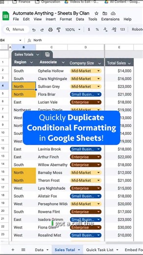 Quickly duplicate your Conditional Formatting rules in Google Sheets! | Sheets By Olan
