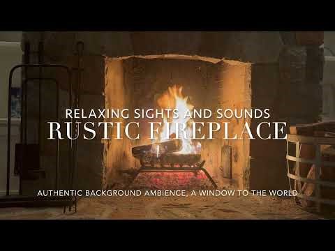 Rustic Fireplace: Cozy Crackling Fire for Calm & Relaxation