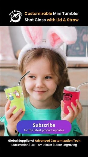 Customizable Mini Tumbler Shot Glass with Straw & Lid with Sublimation, UV Sticker, Laser Engraving