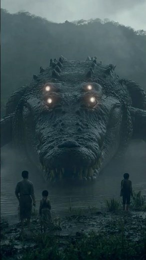 Giant Crocodile With Four Eyes Lurks in African Swamp