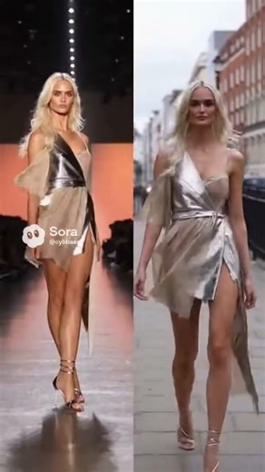 The same mini dress. Runway to Street.