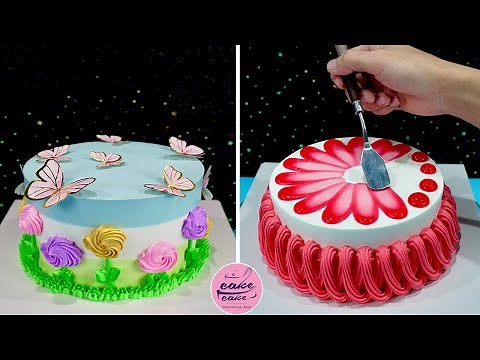 Flower Garden and Floating Butterfly Birthday Cake Decorating Tutorials