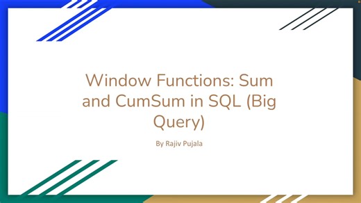 65 SUM() CUMSUM() in Window Functions - Calculating Running Totals in SQL BigQuery