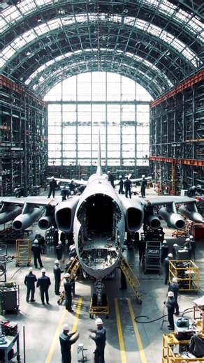 Step inside the largest aircraft factory on Earth, where engineers and workers are building a military jet 10 times bigger than a normal airplane! Witness the power, precision, and futuristic design of this massive war machine in stunning 4K cinematic detail. ⚙️ Every spark, weld, and engine roar tells the story of next-level military engineering. Watch the workers assemble the giant aircraft — piece by piece — in a factory so huge it makes normal hangars look tiny. 🚀 Don’t forget to LIKE, COMM