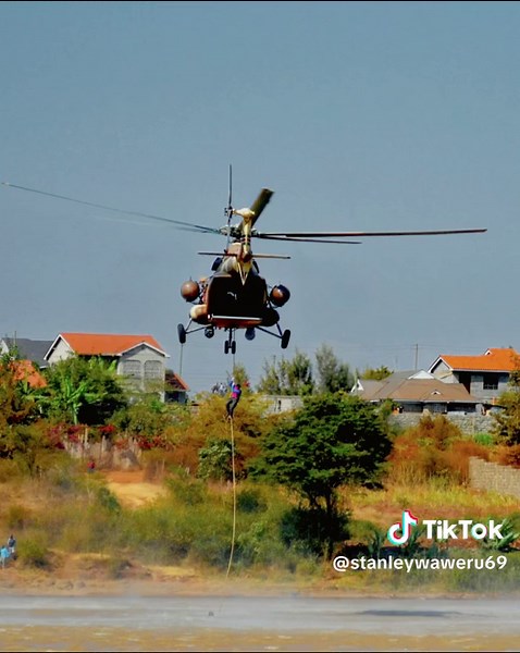 Kenya Air Force Operations with Helicopters and Soldiers