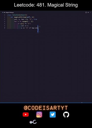 LeetCode 481: Magical String | Python Solution in Under 60 Seconds