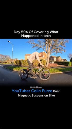 Tech in 24 hours on Instagram: "Typical vehicle suspension systems use springs and hydraulics to absorb shocks. But inventor @realcolinfurze doesn’t do anything ordinary, so he challenged himself to build a bicycle suspension system that uses the invisible forces between powerful magnets to sop up bumps. Media: Colin Furze on YouTube"