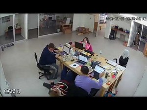 Woman Breaks Chair and Falls at Office - 1031026
