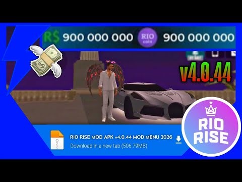 RIO RISE RP 4.0.44 MOD APK 2026 VIA MEDIAFIRE LINK DIRETO MOD MENU RIO COINS INFINITO ATUALIZADO 🤑