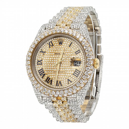 ItsHot.com: Fully Iced-Out Men's 41mm Rolex Watch Yellow Gold and Stailess Steel with 20.5ct Diamonds