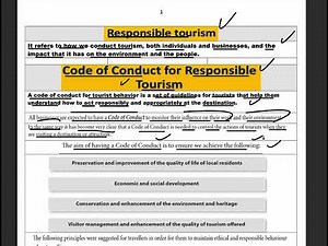 Responsible Tourism part 1 Grade 12