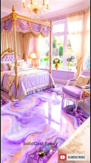 Princess Purple Epoxy Floor Bedroom 😍💜 #shorts #home #viral