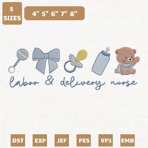 Labor and Delivery Nurse Machine Embroidery File, Nurse Life Design (instant Download) - Etsy Canada