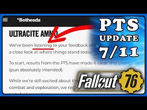 Fallout 76: PTS Update 11/07/2025 - Devs Are Listening.