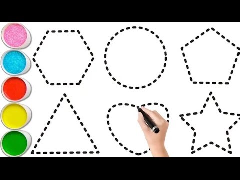 2d geometric shapes learning video | 2d shapes drawing and coloring for kids