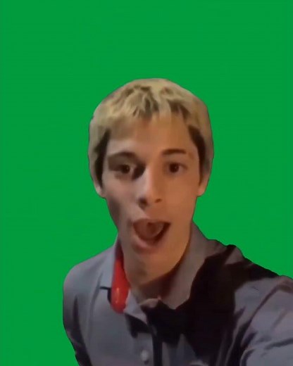 guy with milkshake in parking lot screaming for help green screen