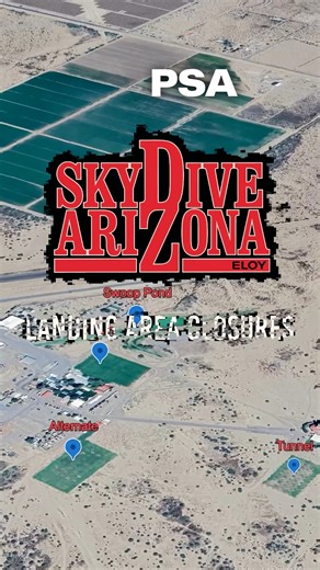 ***UPDATE: Pond closes November 10th, and opens by Thanksgiving*** Alternate/South/Student: Closed now until Oct 10th Tunnel/Military: Closed Sept 29th through Oct 17th Main: Closed October 10th to 23rd Swoop Pond Grass: Closed after Nats CP finishes until Nov 10th | Skydive Arizona