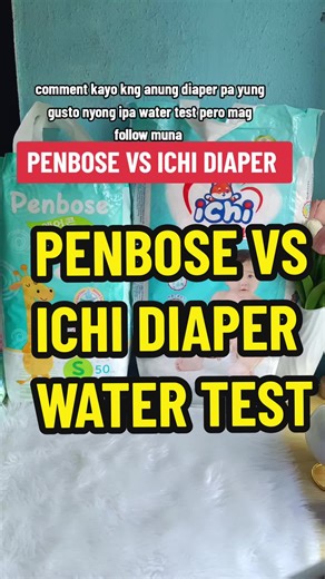 Penbose vs Ichi Diaper: Water Test Comparison