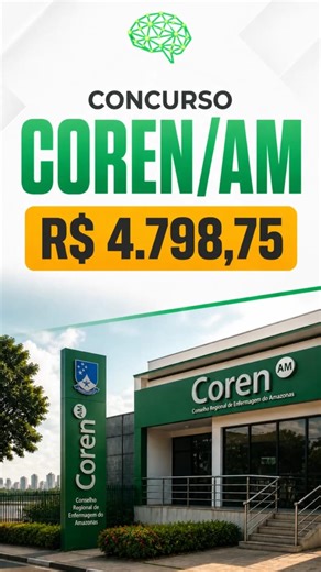 COREN AM - VOCÊ NÃO PODE DEIXAR ESSA OPORTUNIDADE PASSAR! #editalpublicado #edital2026