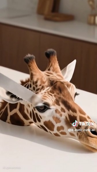 ASMR Giraffe Cake Cutting Experience