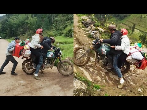Driving On A Dangerous Mountain Road! Helping A Woman Carry Her Oversized Luggage!