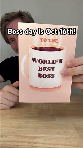 Looping Boss Day Greeting card, even closed. Made by us, joker greeting.