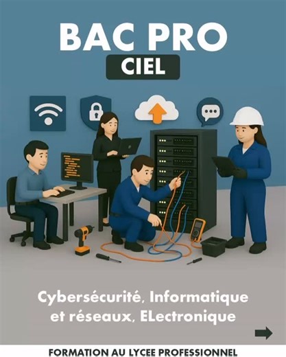 Saint Genes La Salle on Instagram: "🔎 #2 – Tour d’horizon des formations du Lycée professionnel 🔎 🌐💻 Plonge dans le monde du numérique avec le BAC PRO CIEL ! Tu es passionné par 💻 l’informatique, 🌍 les réseaux et 🔐 la cybersécurité ? Le BAC PRO CIEL est fait pour toi ! 🎓 Ce diplôme te prépare à des métiers d’avenir, au cœur des technologies, pour : ✅ 🌐 Installer et configurer des réseaux pour connecter le monde ✅ 🔐🛡️ Protéger les données et lutter contre les cyberattaques ✅ 💡📱 Dével