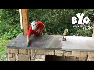 BYO Outdoor Fireplace - Concrete Countertops