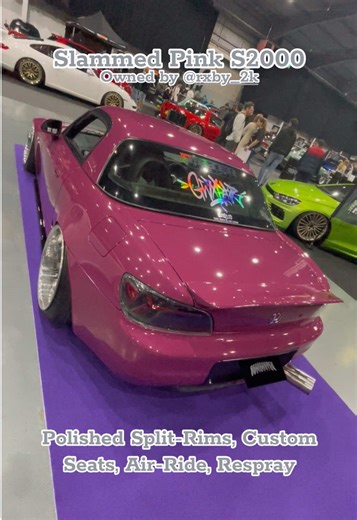 Slammed Hot Pink Honda S2000 at Ultimate Stance 2024