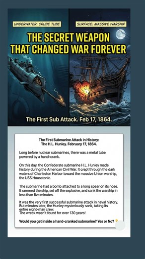 The First Submarine Attack in History (1864) ⚓💥