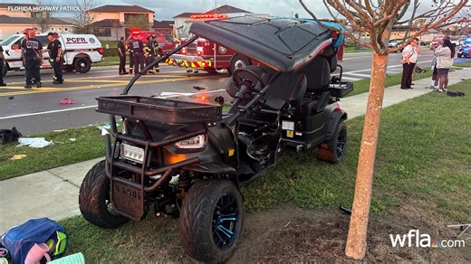 Wesley Chapel family of 7, plus neighbor, hospitalized in golf cart crash: Florida Highway Patrol