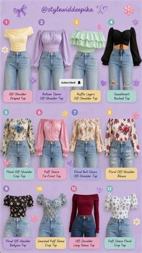 12 Cute Off-Shoulder Top Outfit Ideas | Feminine Denim Styling Inspiration ✨ #shorts #ytshorts